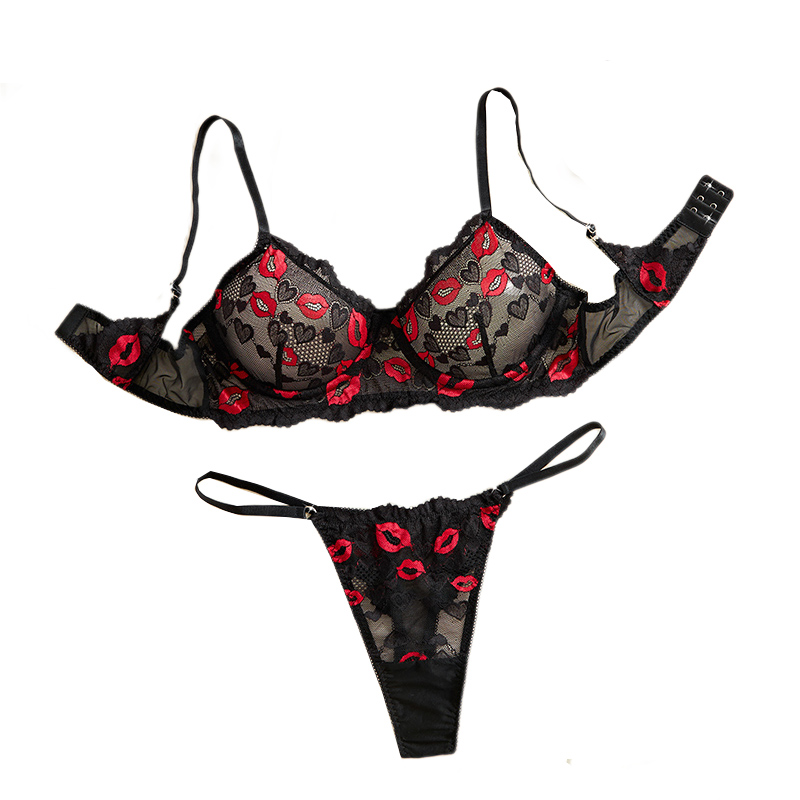 Sheer Bra Lace - Conjunto de lencería sexy de encaje